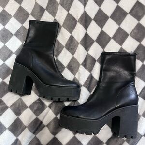 Call It Spring Black Chunky Heeled Boots